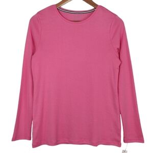 NWT Talbots Petite Women's Cotton Pink Summer Pullover Long Sleeve Tee Size Mp